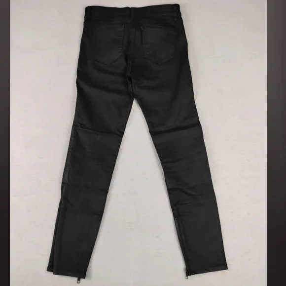 Madewell Skinny Skinny Moto Coated Jeans in Black Wash Size Womans 27 - Picture 3 of 6